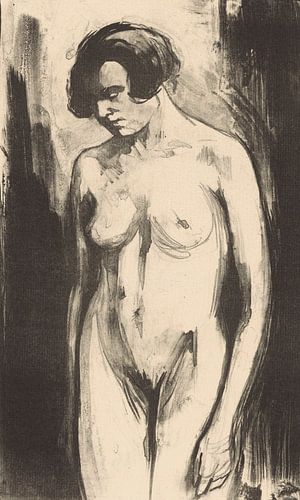 Simon Moulijn, Studie van een staande naakte vrouw, 1924