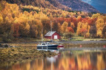 Repos en bateau d'automne