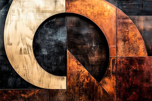 Geometrisch metaal abstract kunstwerk