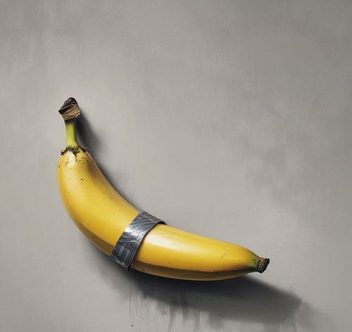 Banaan met ducttape comedian kunstwerk.