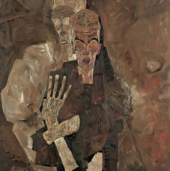 Figure cubiste ancrée dans la terre