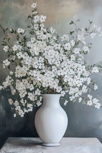 Stilleven van witte kersenbloesems