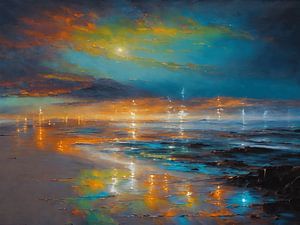 Un spectacle de couleurs sur une plage abstraite