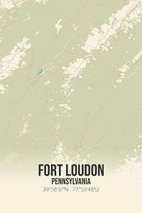 Alte Karte von Fort Loudon (Pennsylvania), USA. von Rezona