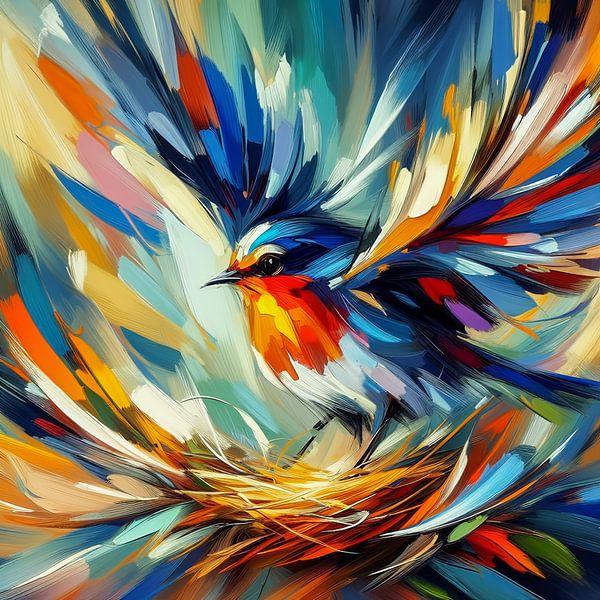 Roodborstje Art II van Jessica Berendsen