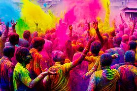 Holi Indisches Festival Art Illustration