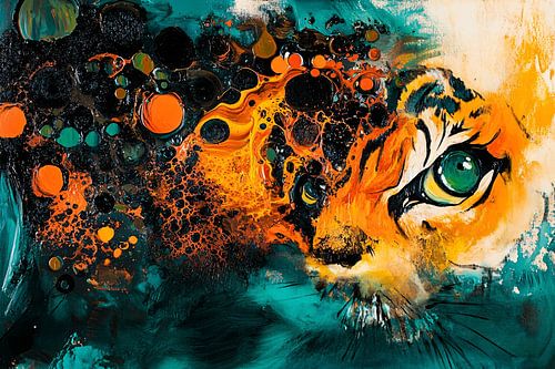 Peinture abstraite à l'oeil de tigre