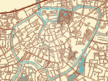 Carte de Breda Centrum dans le style Blue & Cream sur Map Art Studio