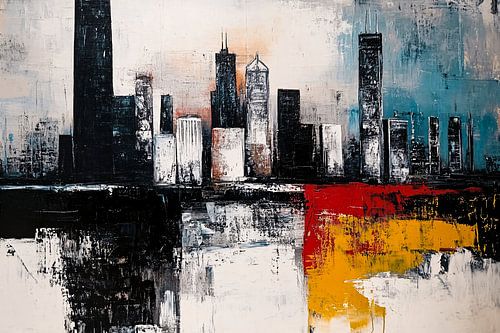 Abstracte skyline in zwart-wit