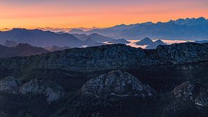 Sonnenaufgang Mirador del Fitu, Asturien, Spanien