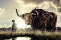 Un petit garçon rencontre un Highlander écossais
