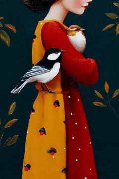 Safe Haven, the girl and the birds by Atelier Pink Blossom