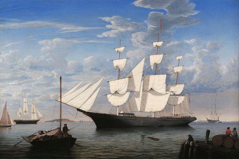 &quot;Starlight&quot; in Harbor, Fitz Henry Lane by Masterful Masters