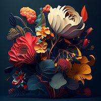 Morphisme de fleurs colorées