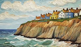 Klippen mit Fischerhäuschen an der englischen Küste von Anna Marie de Klerk