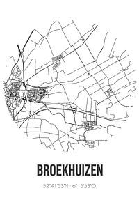Broekhuizen (Drenthe) | Carte | Noir et blanc sur Rezona