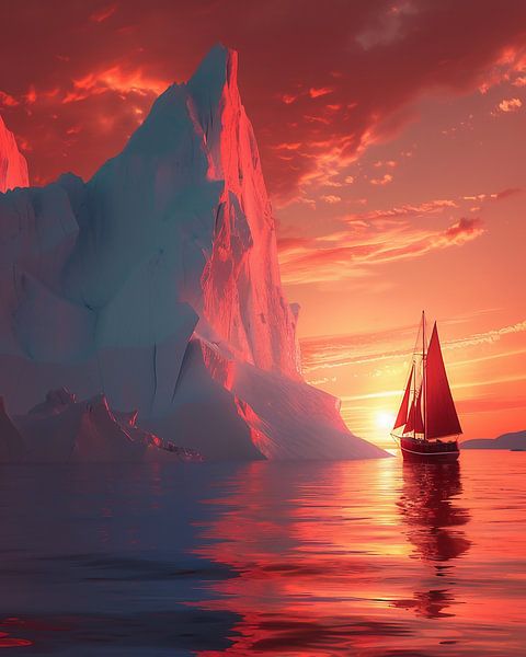 Verloren, eindeloos ijsveld van fernlichtsicht