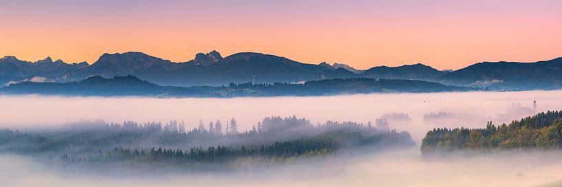 Panoramic sunrise in the Allgäu, Bavaria, Germany by Henk Meijer Photography