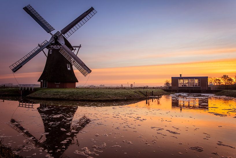 Crimean windmill in the dawn by Ronnie Schuringa