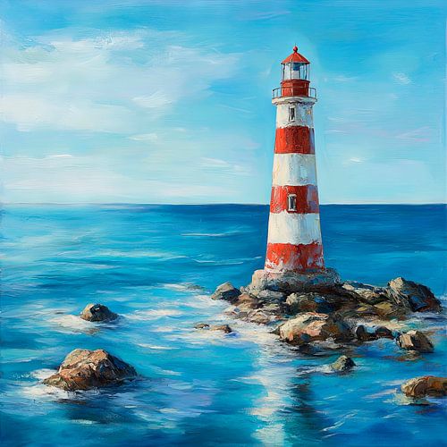 Lighthouse by the calm sea