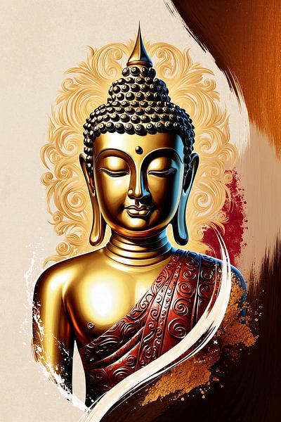 Portrait du Bouddha d'or par Jan Bouma