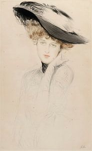 Paul César Helleu - Porträt einer Frau mit Hut