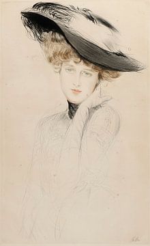 Paul César Helleu - Portret van een vrouw met een hoed van Peter Balan