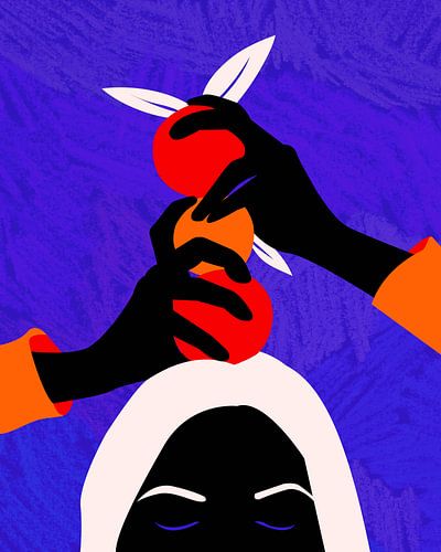 La main sur l'orange