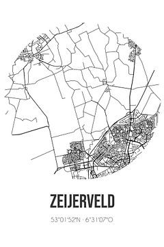 Zeijerveld (Drenthe) | Carte | Noir et blanc sur Rezona