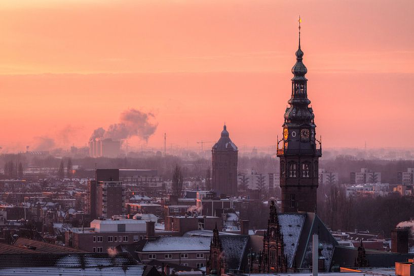 Academietoren Groningen in de Winter van Frenk Volt