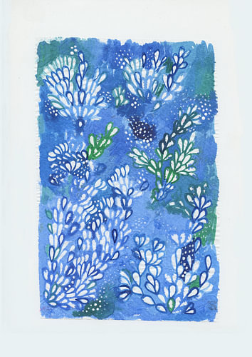 Rêve botanique bleu avec un champ de fleurs sauvages
