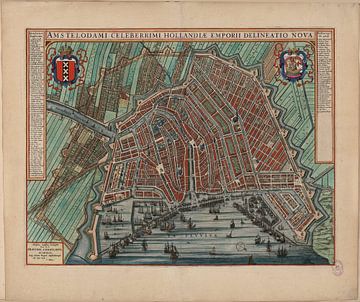 Amsterdam, Stadsplattegrond Joan Blaeu 1652 van Atelier Liesjes