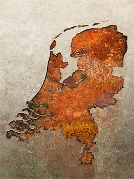 Rust map of the Netherlands by Frans Blok
