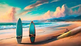 Surfplank op het strand