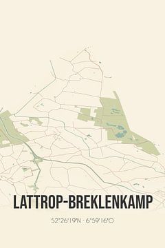 Vintage landkaart van Lattrop-Breklenkamp (Overijssel) van MijnStadsPoster