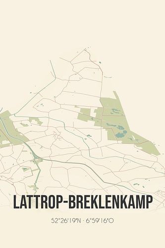 Alte Landkarte von Lattrop-Breklenkamp (Overijssel)