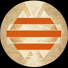 Balans in oranje van Vythryd Arts