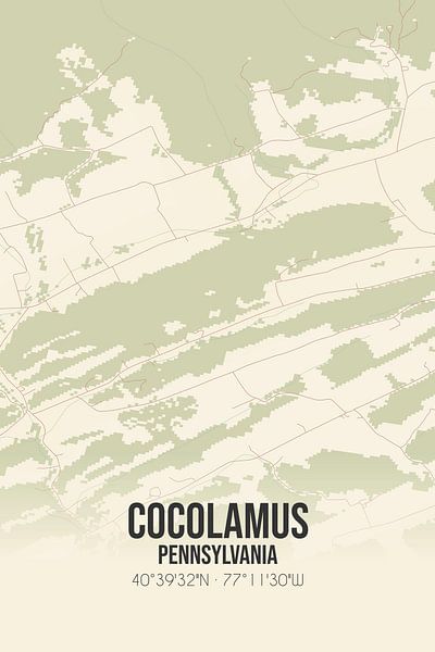 Vintage map of Cocolamus (Pennsylvania), USA. by Prints of Place