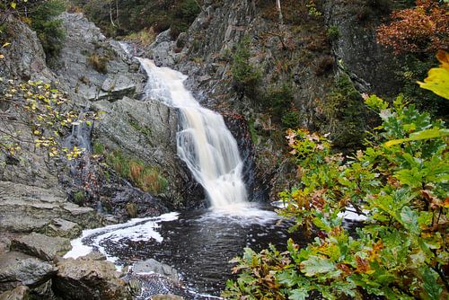 Beautiful waterfall with autumn colors