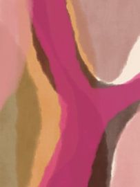 Colorful modern abstract art in neon pink, orange, green, brown by Abstract Minimalist Art