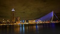 Skyline of Rotterdam in the evening