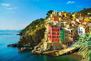 Blick auf das Dorf Riomaggiore, Cinque Terre