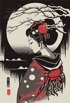 Geisha in het park van Ariadna de Raadt-Goldberg