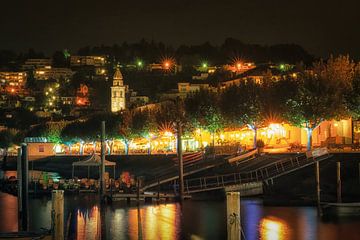 Ascona meer promenade bij nacht van Nicc Koch