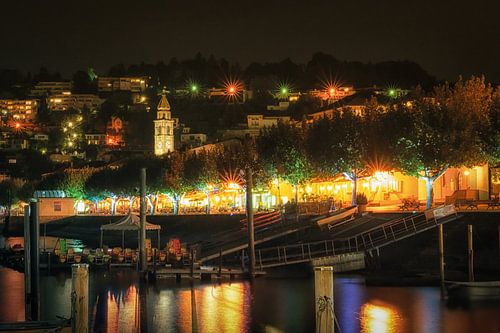 Ascona lake promenade at night