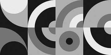 Modernes minimalistisches geometrisches Kunstwerk mit Kreisen und Quadraten 10 von Dina Dankers