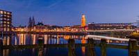 Photographie du soir Skyline Ville hanséatique de Zwolle avec le Perperbus