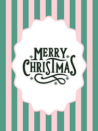 Merry Christmas striped art by IamHomeStudio
