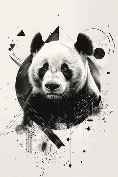 Abstract Panda - Modern animal portrait by Poster Art Shop