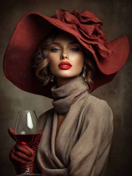 Die Frau in Rot von Your unique art